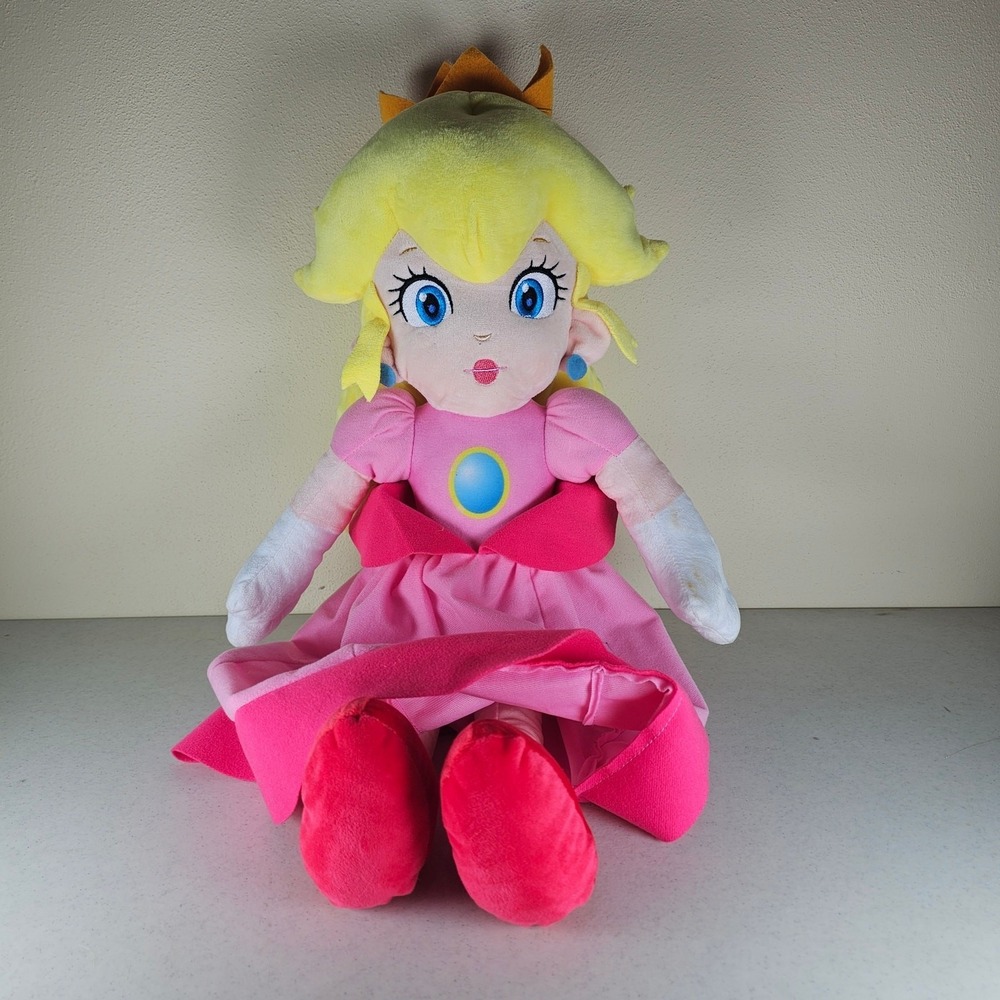 Princess Peach Plush 24 inch Super Mario Bros Nintendo Pink Dress Doll